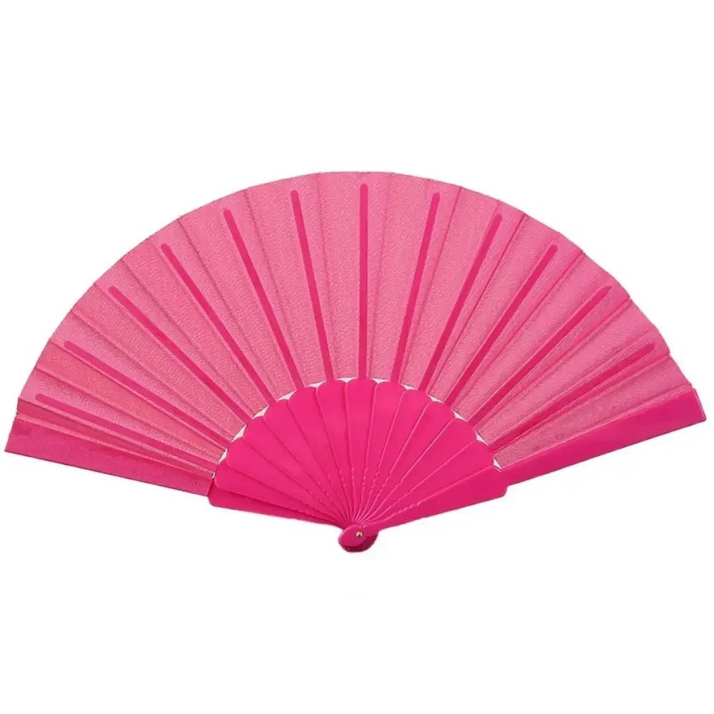 Portable Folding Fan Plain Plastic Cloth Hand Fan - BeeBeeBuys
