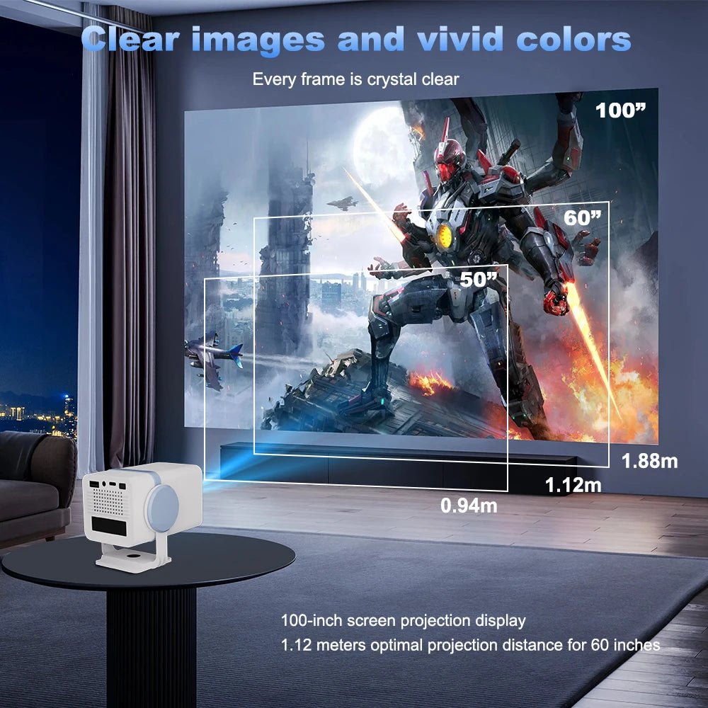 Projector Android 13 Dual Band Wifi6 BT5 Portable Smart Projector - BeeBeeBuys