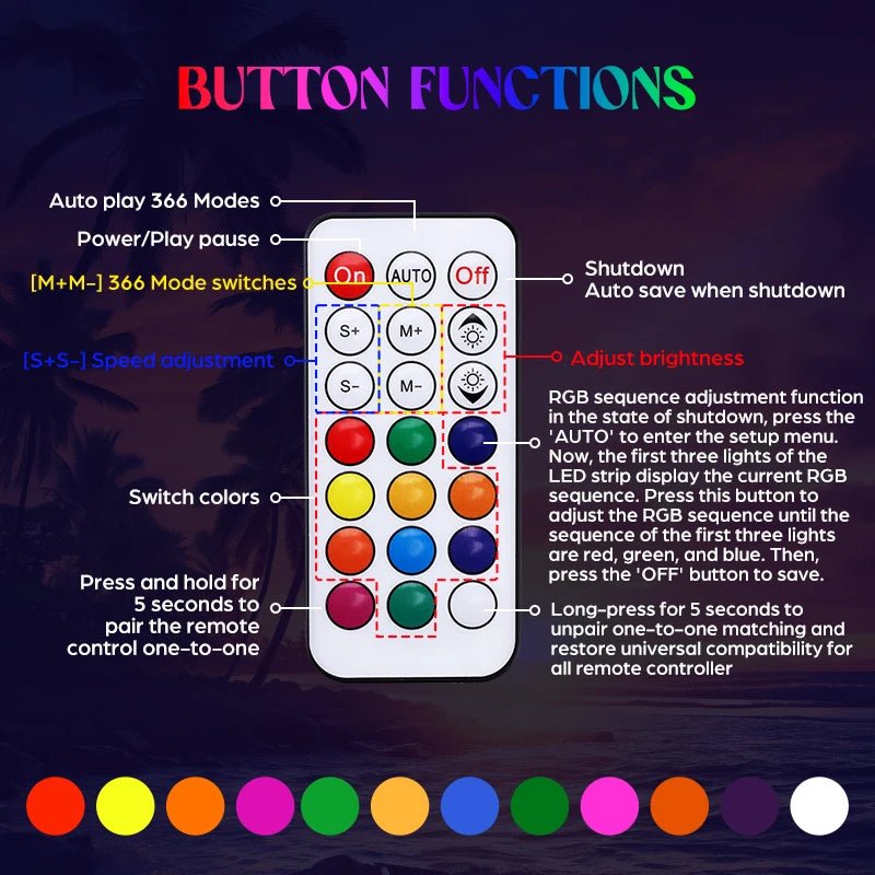 Rechargeable RGB Glow Folding Fan - remote control - BeeBeeBuys