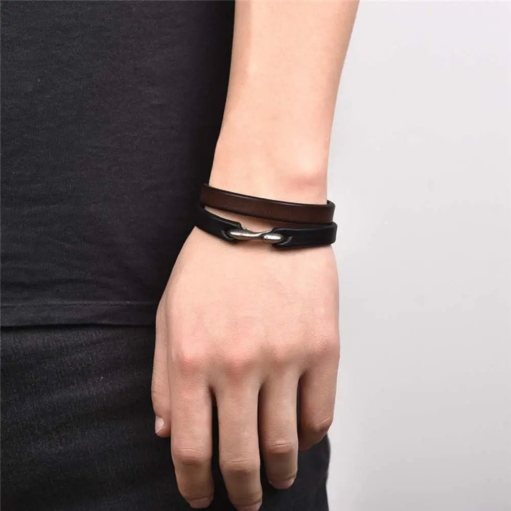 Retro Gift For Men Leather Hook Bracelet - Buy One Get Two Free🔥 - BeeBeeBuys
