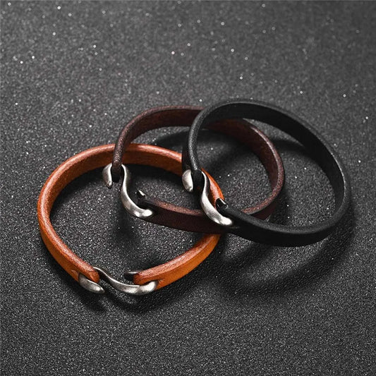 Retro Gift For Men Leather Hook Bracelet - Buy One Get Two Free🔥 - BeeBeeBuys