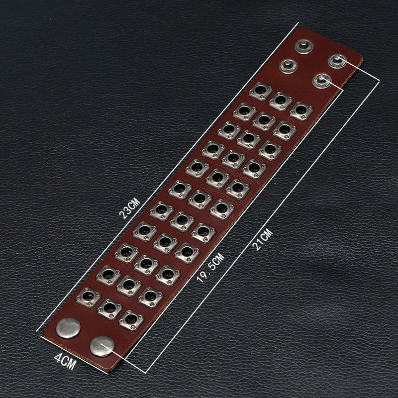 Retro Rivet Wide Genuine Leather Adjustable Bracelets - Buy One Get One Free 🔥 - BeeBeeBuys