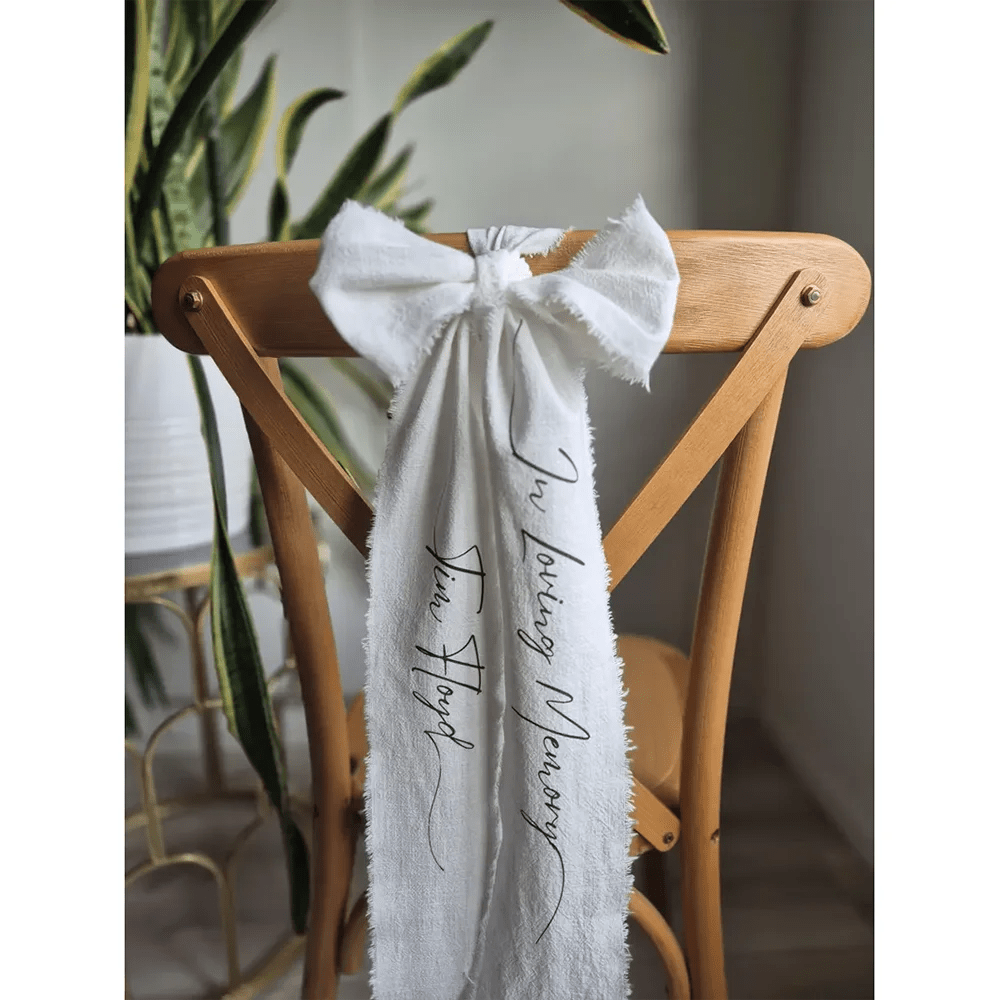 Ribbon Memorial Wedding Sign Reserved Chair Bow - BeeBeeBuys