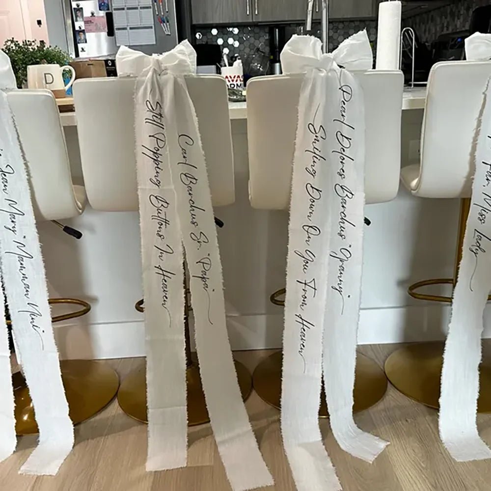 Ribbon Memorial Wedding Sign Reserved Chair Bow - BeeBeeBuys