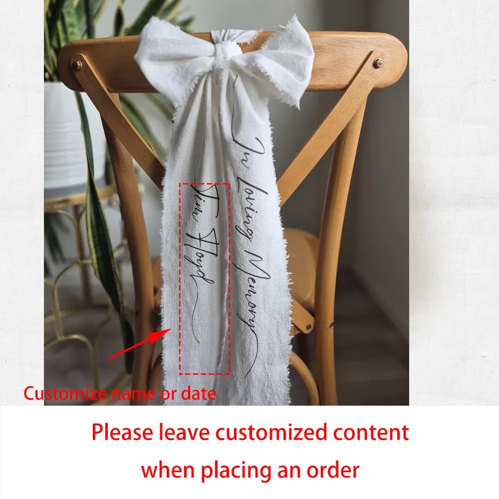 Ribbon Memorial Wedding Sign Reserved Chair Bow - BeeBeeBuys