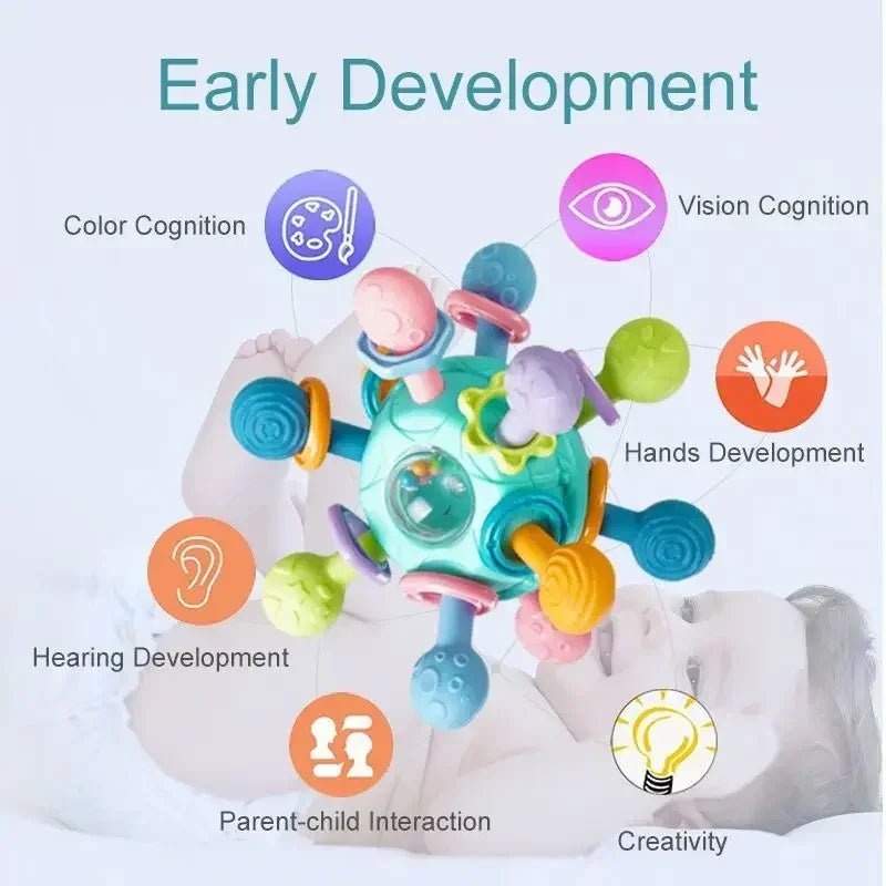 Rotating Rattle Ball 0 12 Months Rotating Rattle Ball Grasping - BeeBeeBuys