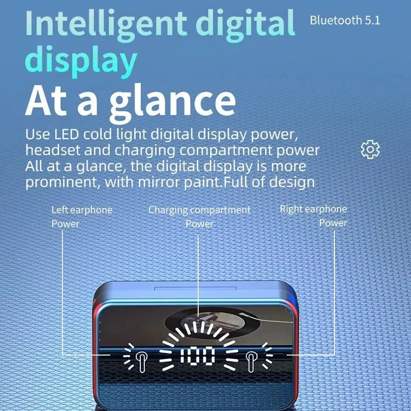 S20 Bluetooth Earphone Headphones Mirror Wireless Stereo - BeeBeeBuys