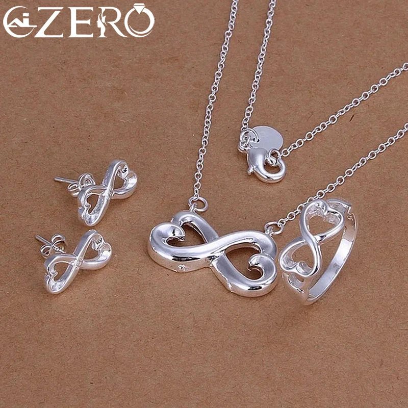 Silver lady women stud earrings fashion jewelry set - Buy One Get One Free 🔥 - BeeBeeBuys