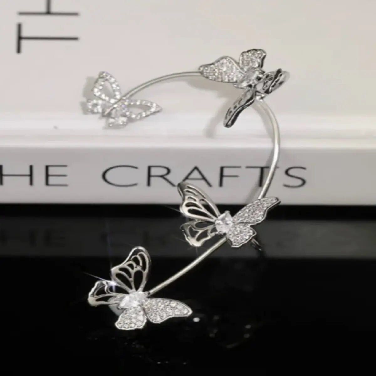 Silver Plated Metal Leaf Butterfly Clip Earrings for Women Ear Clips Without Piercing - BeeBeeBuys