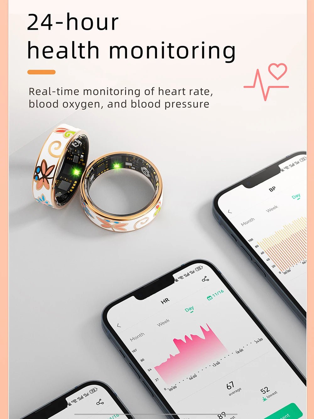 Smart Ring for Women Sleep Monitoring Blood Oxygen Multi - sports Modes - BOGO 🔥 - BeeBeeBuys