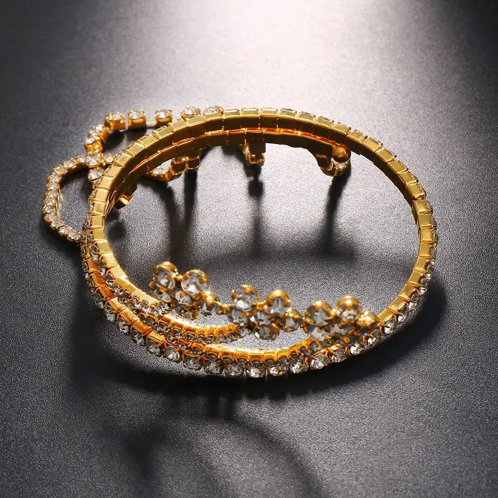 Stonefans Flower Arm Chain Jewelry Women Rhinestone Bracelet - BeeBeeBuys