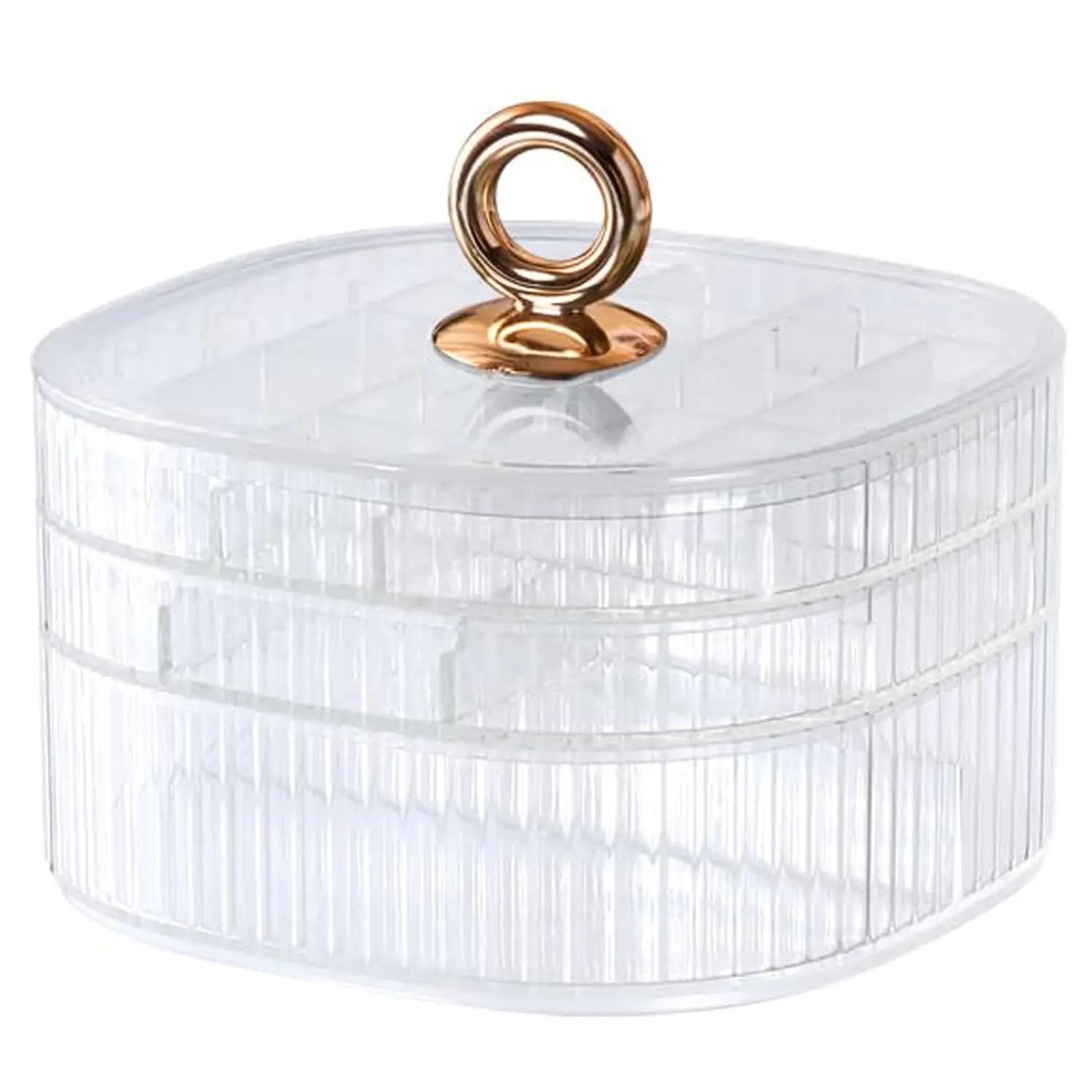 Transparent Jewelry Box 3 - Layer Stackable Case Jewelry Case For Home - BeeBeeBuys