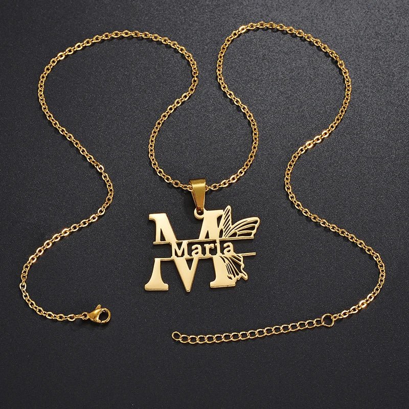 Treebud Customized Capital Letters Name Necklace - Buy One Get One Free 🔥 - BeeBeeBuys