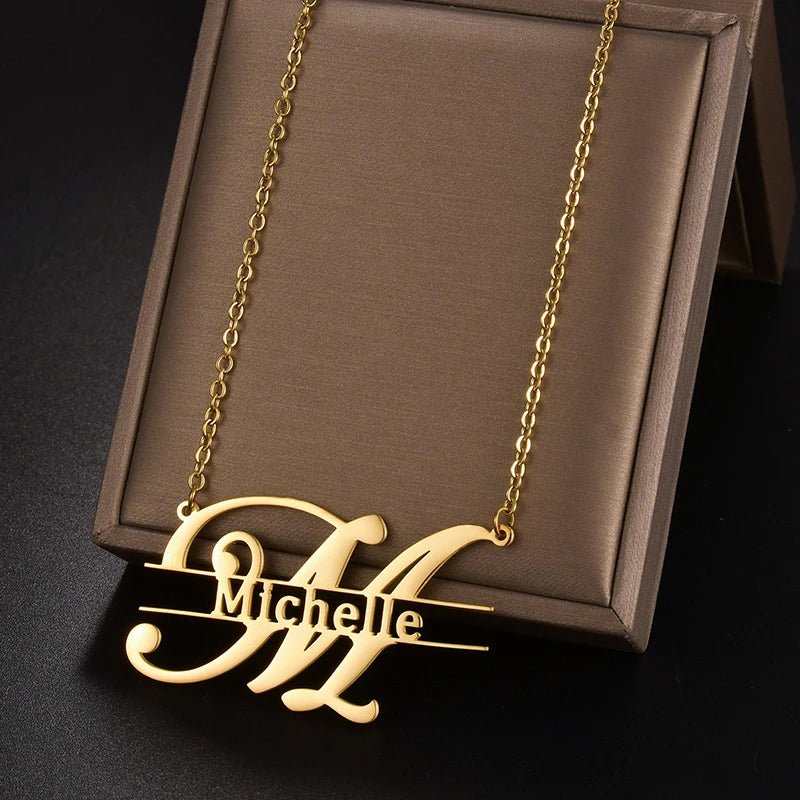 Treebud Customized Capital Letters Name Necklace - Buy One Get One Free 🔥 - BeeBeeBuys
