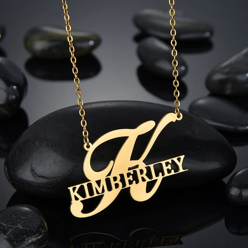 Treebud Customized Capital Letters Name Necklace - Buy One Get One Free 🔥 - BeeBeeBuys
