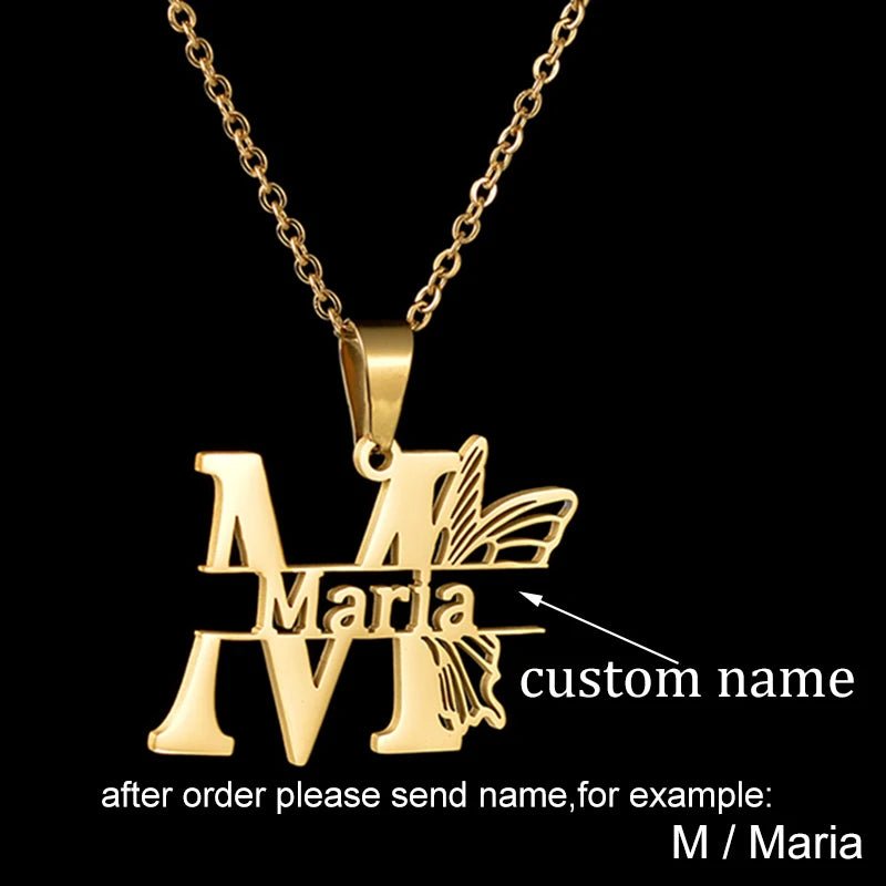 Treebud Customized Capital Letters Name Necklace - Buy One Get One Free 🔥 - BeeBeeBuys