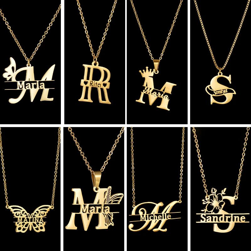 Treebud Customized Capital Letters Name Necklace - Buy One Get One Free 🔥 - BeeBeeBuys