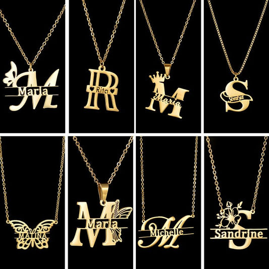 Treebud Customized Capital Letters Name Necklace - Buy One Get One Free 🔥 - BeeBeeBuys
