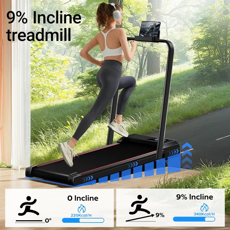 UMAY Walking Pad Treadmill: Incline, Under - Desk, Diamond Belt, Lightweight, Home/Office LED Display - BeeBeeBuys