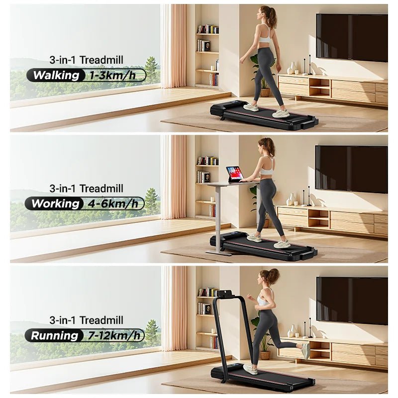 UMAY Walking Pad Treadmill: Incline, Under - Desk, Diamond Belt, Lightweight, Home/Office LED Display - BeeBeeBuys