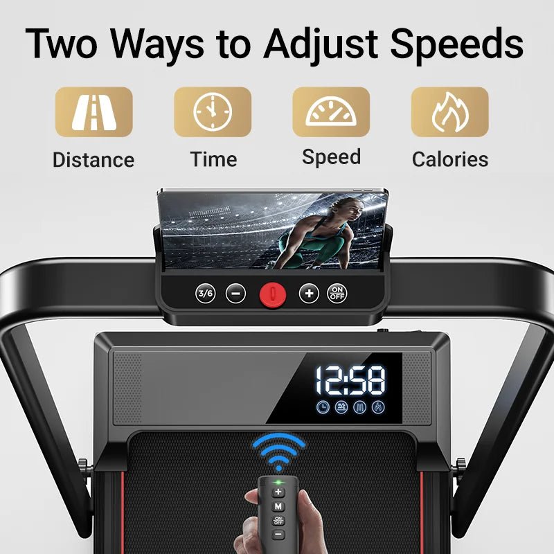 UMAY Walking Pad Treadmill: Incline, Under - Desk, Diamond Belt, Lightweight, Home/Office LED Display - BeeBeeBuys