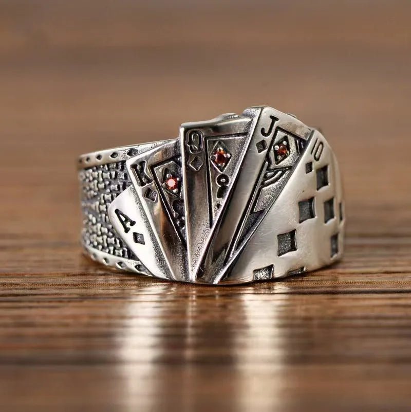 vintage open - ring unisex poker card - shaped Ring for men - Bogo 🔥 - BeeBeeBuys
