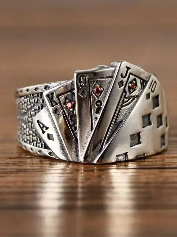 vintage open - ring unisex poker card - shaped Ring for men - Bogo 🔥 - BeeBeeBuys