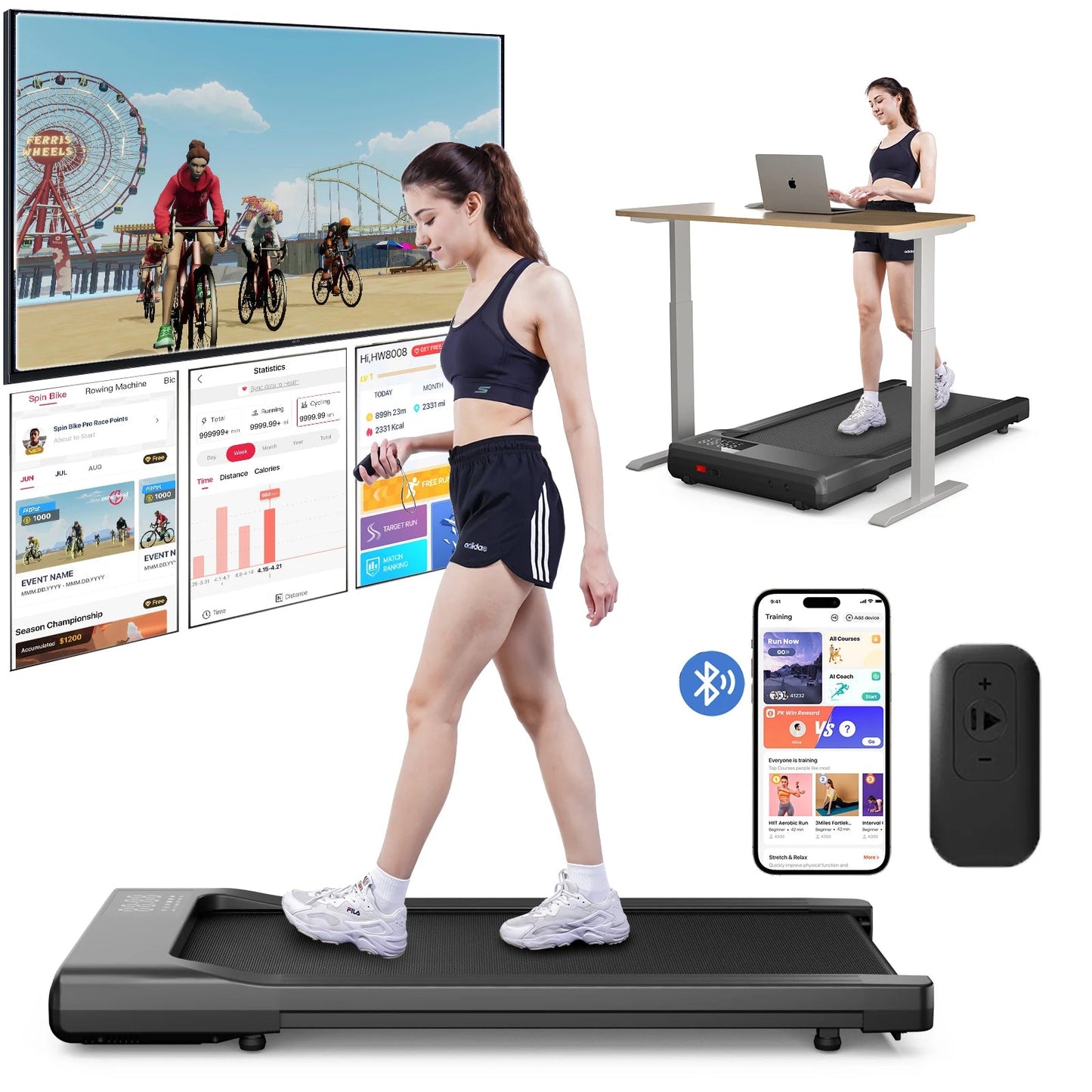 Walking Treadmill 2.5HP 1 - 6km/for Home Office Exercise Machine - BeeBeeBuys