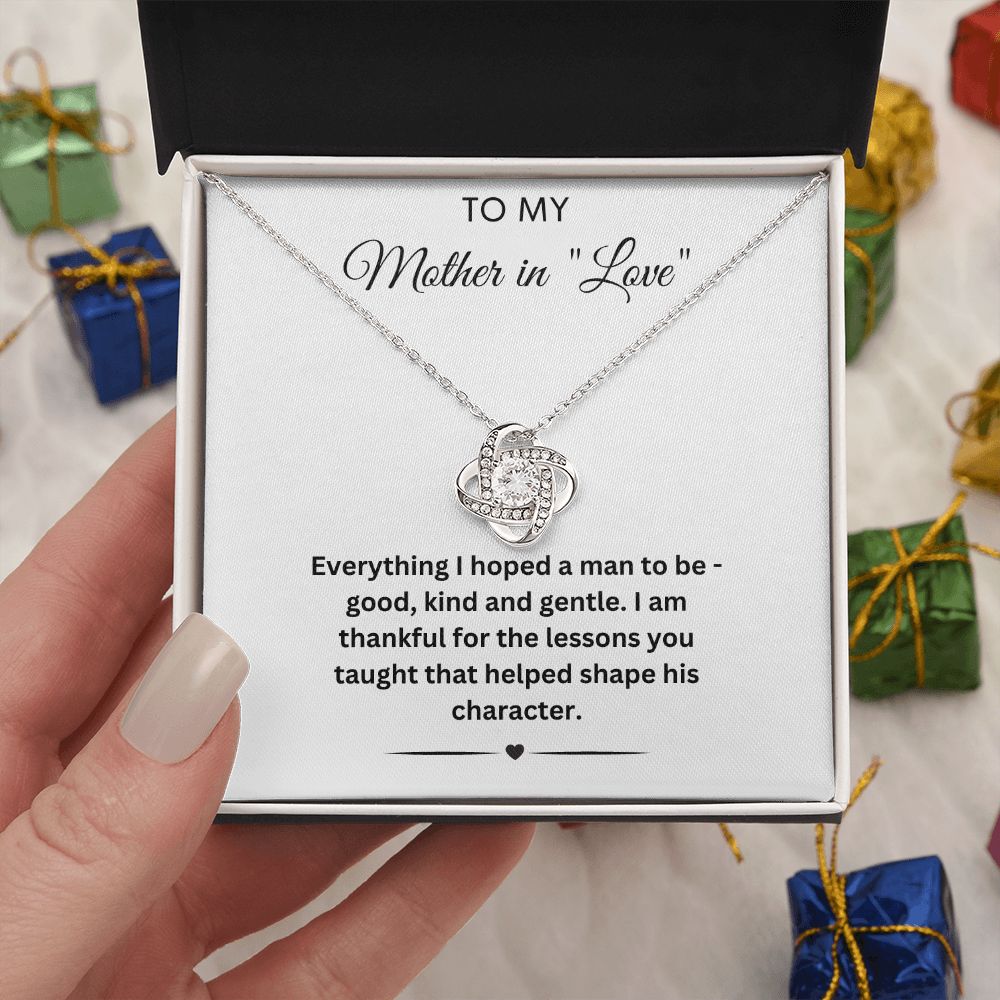 To My Mother in "Love" - The Lessons You Taught Him - Love Knot Necklace
